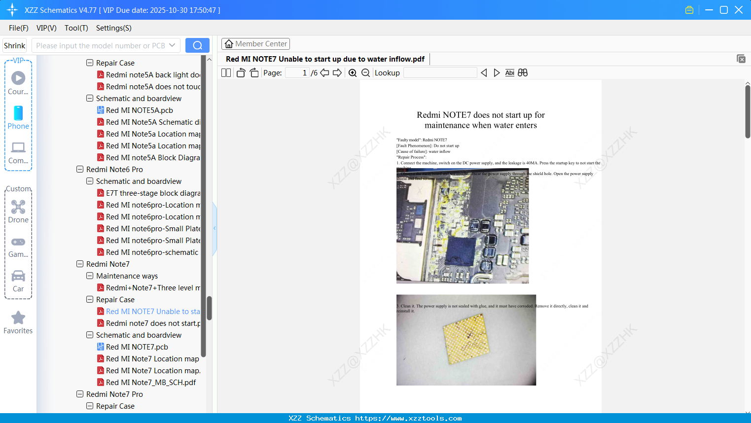 Xiaomi Redmi NOTE7 Unable To Start Up Due To Water Inflow